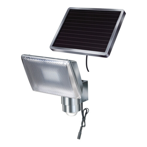 Brennenstuhl Faretto LED solare SOL 80 ALU IP44 con rilevatore di movimento a infrarossi, 8xLED 0,5W, 350l, cavo L=4,75m, alluminio