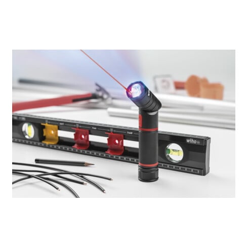 Wiha Lampada tascabile con LED, laser e luce UV in blister incluse 3x batterie AAA