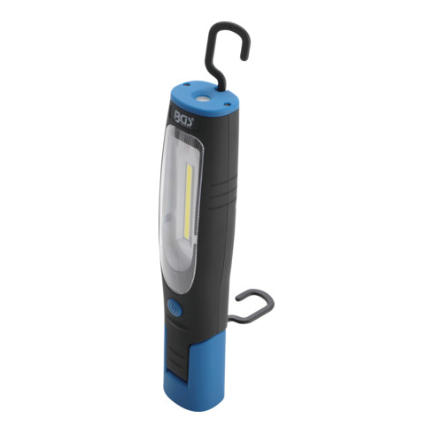 Lampe d’atelier rechargeable COB-LED avec aimant et crochet BGS