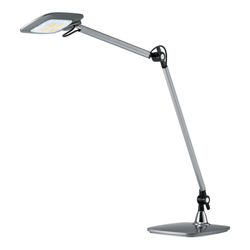 Lampe de bureau aluminium argent avec pied avec LED