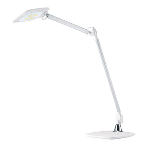 Lampe de bureau aluminium blanc avec pied avec LED