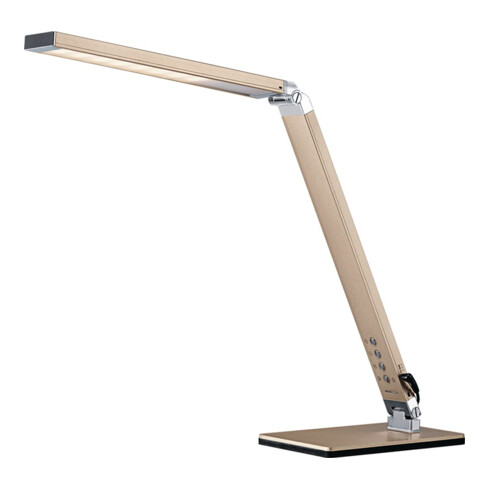 Lampe de bureau aluminium doré avec pied et variateur 5 niveaux avec LED