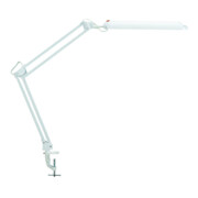 Lampe de bureau métal/plastique blanc H.max.450mm avec pince et LED