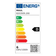 Lampe de bureau métal/plastique blanc H.max.450mm avec pince et LED-5
