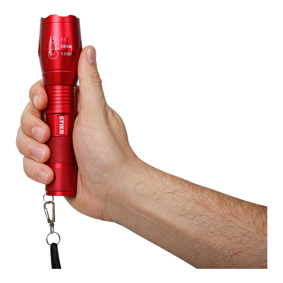 Lampe de poche à LED avec fonction zoom STIER 280 lumens 3x AAA