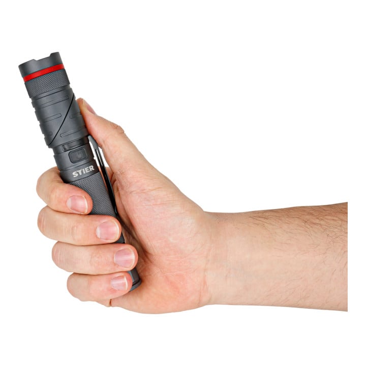 Lampe de poche à LED sans fil STIER 300 lumens, éclairage UV, tête pivotante et aimant