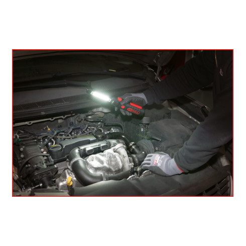 Lampe de travail KS Tools LED à batterie, pliable, 9 + 1 LEDs