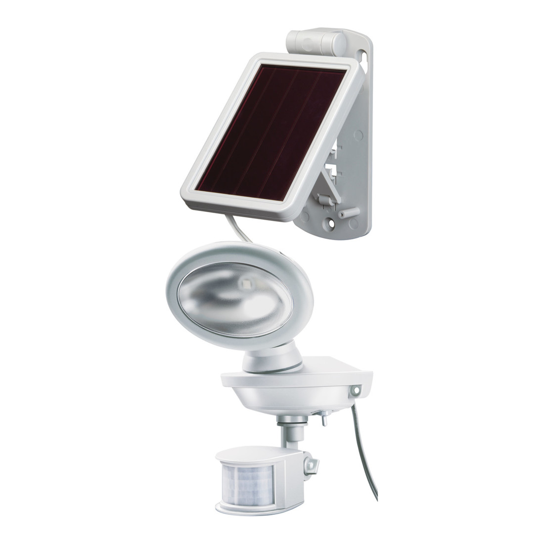 Lampe LED solaire SOL 14 plus IP44 avec détecteur de mouvements infrarouge 2xLED 0,5W 85lm Longueur câble 3m Couleur Gris-Blanc