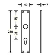 Langschild-Paar 14 1407 F1/naturf. 0105 Bad 78mm-1