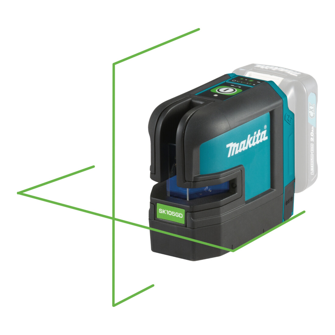 Laser à ligne transversale alimenté par batterie Makita SK105GDZ vert