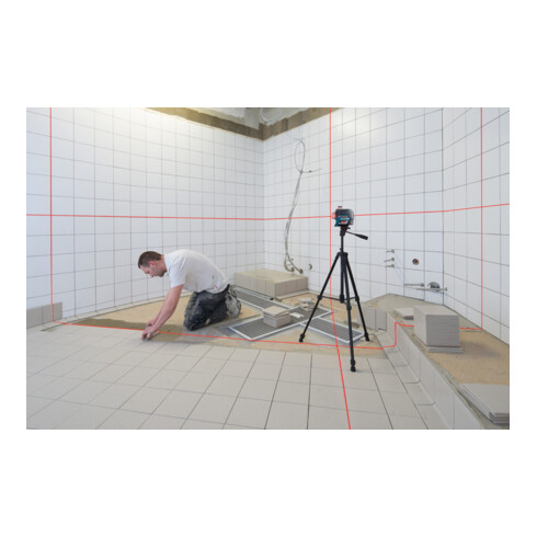 Laser à lignes croisées BOSCH à nivellement automatique GLL 3-80C avec Batterie et L-BOXX
