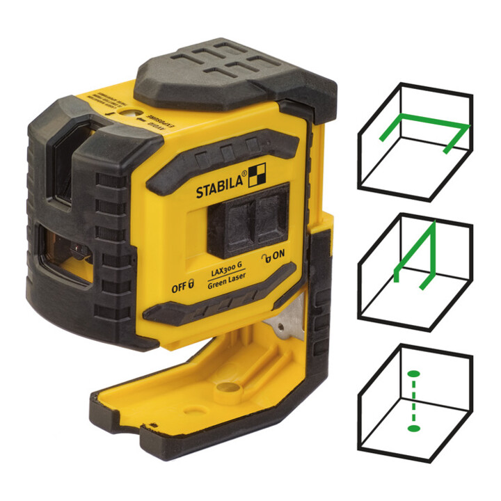 Laser à lignes croisées STABILA LAX 300 G 30 m ± 0,3 mm/m 3 x AA