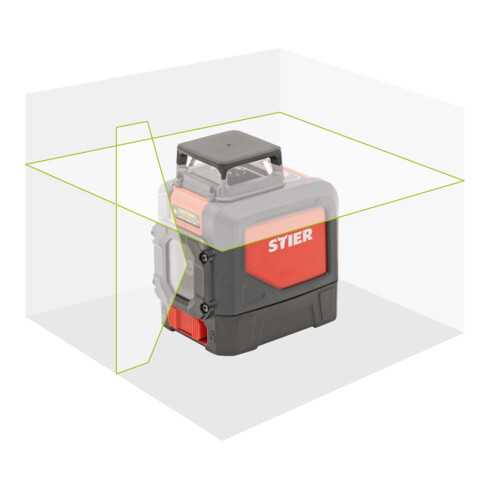 Laser à lignes croisées STIER, 360° x 120°, 505 - 532 nm, vert