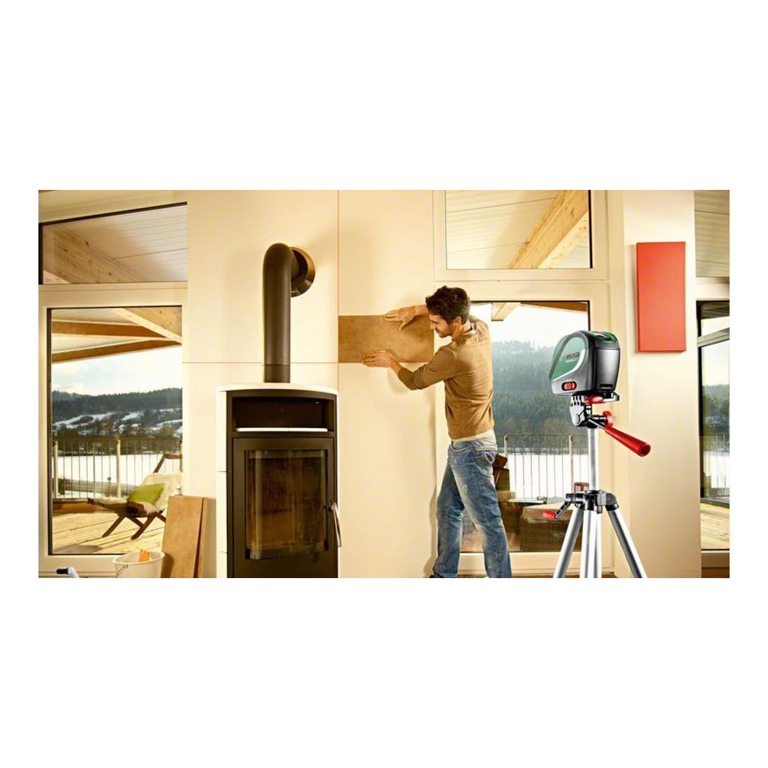Bosch Laser a linee incrociate UniversalLevel 2 con supporto in alluminio 1,1 m