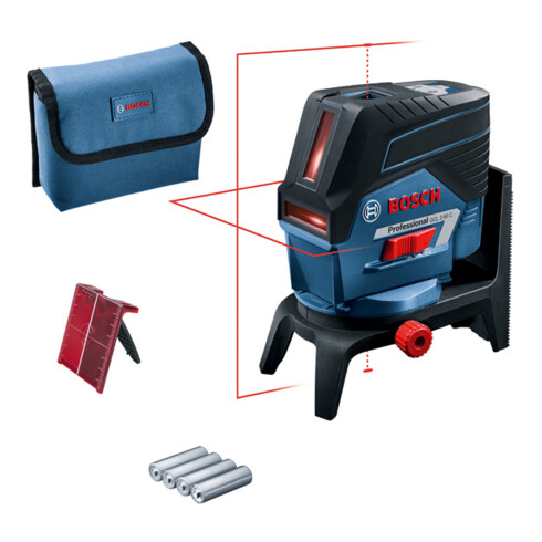 Laser combiné Bosch GCL 2-50 C avec 4 piles LR6 (AA) de 1,5 V RM 2 adaptateur de piles