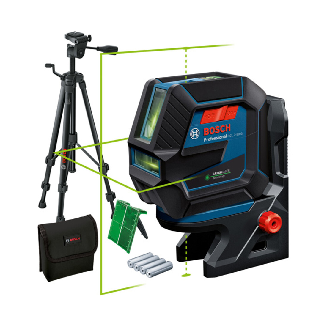 Laser combiné Bosch GCL 2-50 G avec support de construction