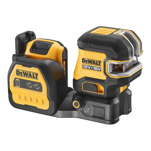Laser lignes croisées 5 points vert DEWALT (1 x H / 1 x V / aplomb haut & bas / 3 x points H) incl. batterie 18V / 2Ah, compatible avec les batteries 12V et 18V XR DCE825D1G18-QW