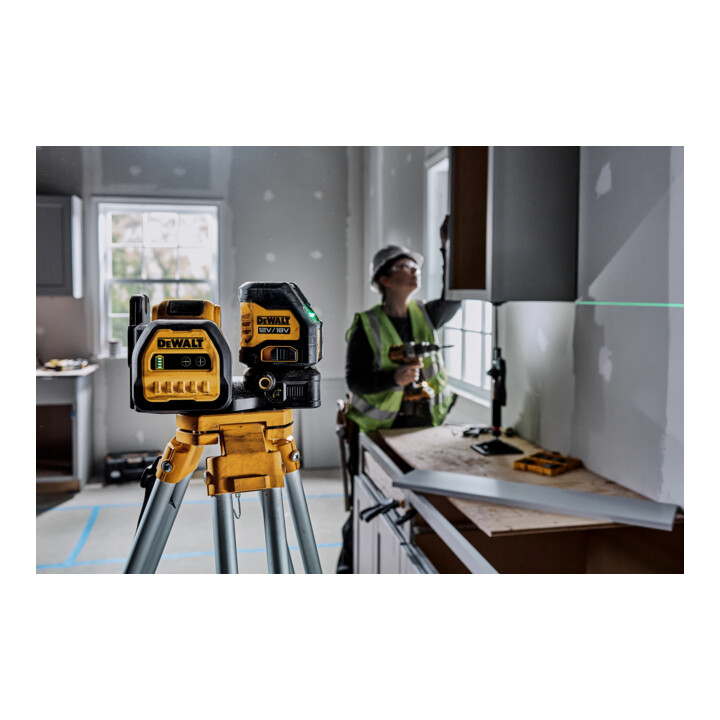 Laser lignes croisées DEWALT vert incl. batterie 18V/2Ah, compatible avec les batteries 12V et 18V XR DCE088D1G18-QW
