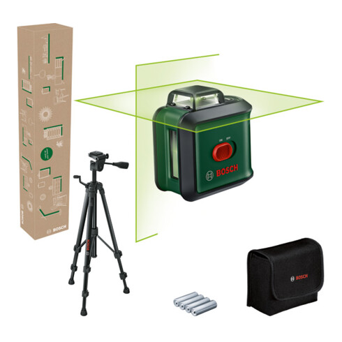 Laser lignes croisées UniversalLevel 360 Set Bosch, trépied TT 150, carton eCommerce