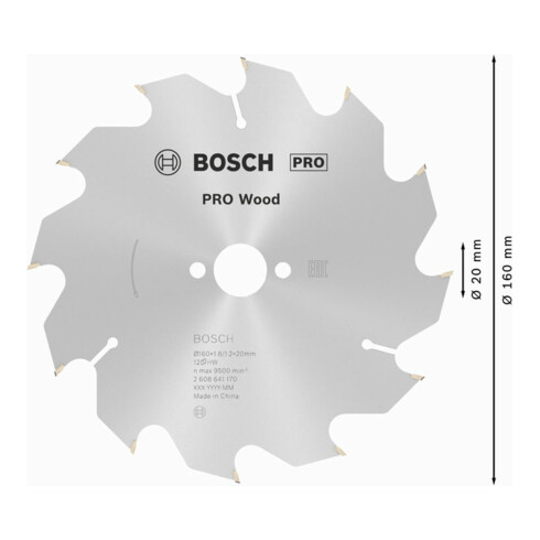 laser onBosch cirkelzaagblad Optiline Wood voor handcirkelzagen 160 x 20/16 x 1,8 mm 12