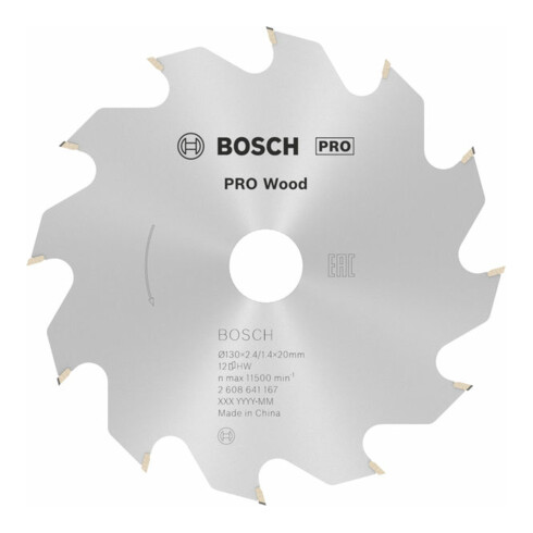laser onBosch cirkelzaagblad Optiline Wood voor handcirkelzagen tvanger, 130 x 20/16 x 2,4 mm, 12