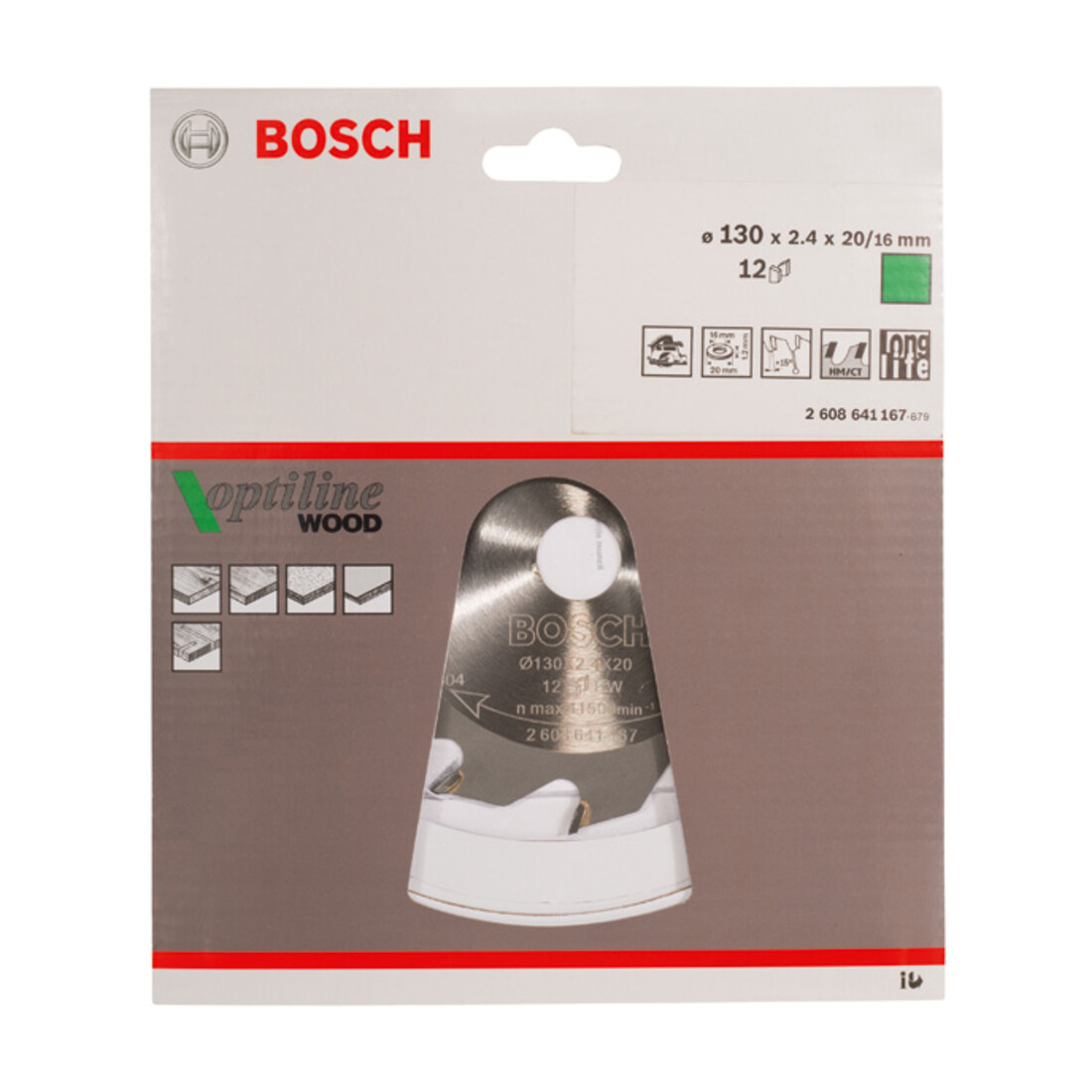 laser onBosch cirkelzaagblad Optiline Wood voor handcirkelzagen tvanger, 130 x 20/16 x 2,4 mm, 12