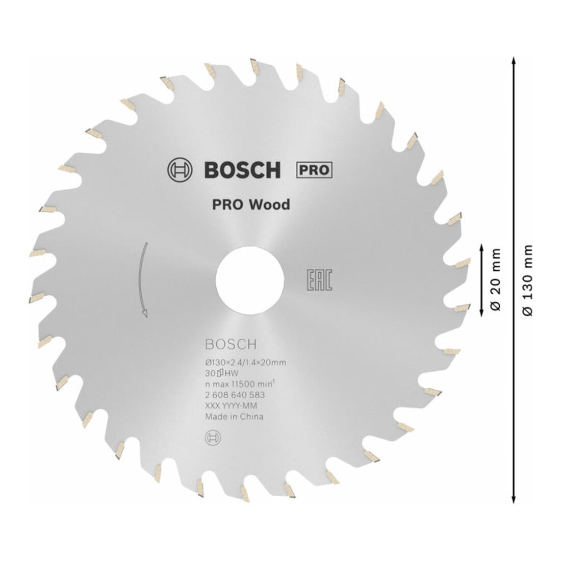 laser onBosch cirkelzaagblad Optiline Wood voor handcirkelzagen tvanger 130 x 20/16 x 2,4 mm 30
