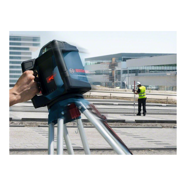 Laser rotatif Bosch GRL 500 HV avec trépied de construction BT 170 HD et tige de mesure GR 240