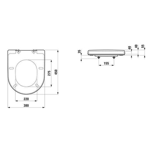 Laufen WC-Sitz LAUFEN PRO UNIVERSAL mit Deckel mit Absenkautomatik weiß