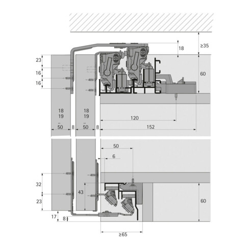 Laufprofil 4000mm silber HETTICH
