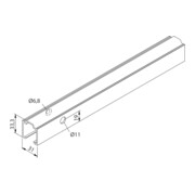 Laufschiene 60 Alu. EV1 elox. Lager-L. 1700mm Wandmont. HELM-2