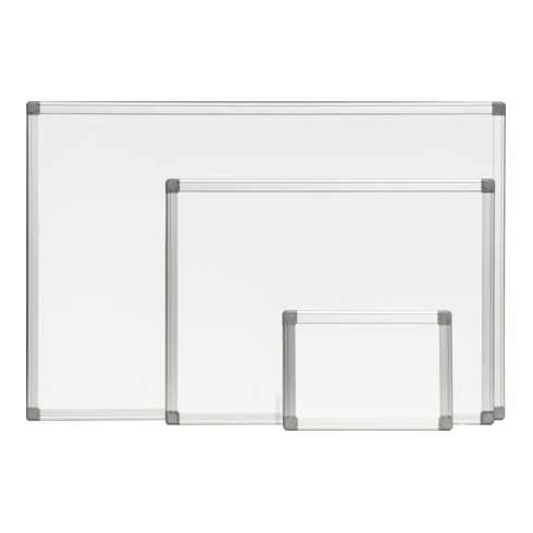 STIER Lavagna bianca, magnetica con telaio in alluminio, 1800 x 1200 mm