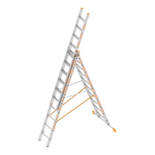 Layher Allzweckleiter TOPIC 1041 3-teilig 3 x 10 Stufen