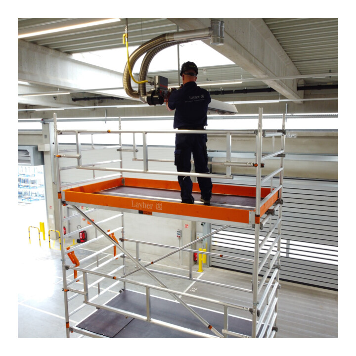 Layher Fahrgerüst Uni Breit P2 SAFETY PLUS Doppelgeländer 5,2 m 7,20 m