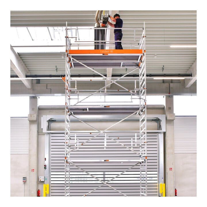 Layher Fahrgerüst Uni Breit P2 SAFETY PLUS Doppelgeländer 5,2 m 7,20 m