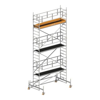 Layher Fahrgerüst Uni Standard P2 SAFETY PLUS Doppelgeländer 5,35 m Arbeitshöhe 7,35 m