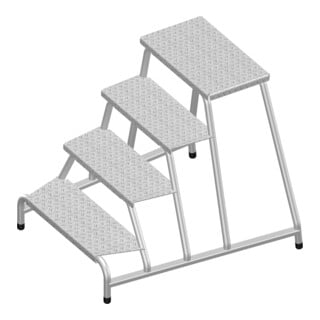 Layher Maschinentritt 1075 4 Stufen Aluminium rutschfest