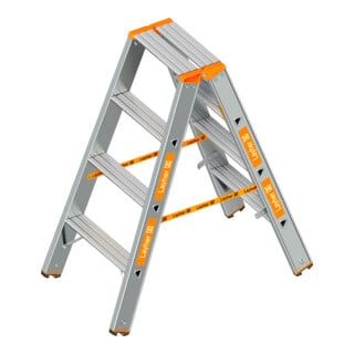 Layher Stufenstehleiter TOPIC 1048 2x4 Stufen eloxiert
