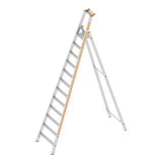 Layher Stufenstehleiter TOPIC 1064 12 Stufen einseitig begehbar