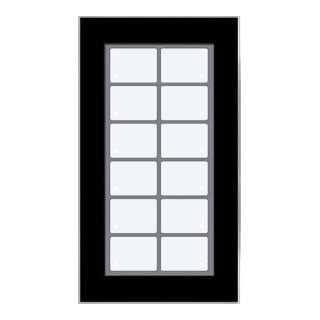 LCN Panneau à touches en verre GT12B noir 12 touches