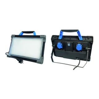 LED Arbeitsleuchte 80W "Optiline" IP54 m. 2x Schukodose m. 3m Anschlußkabel