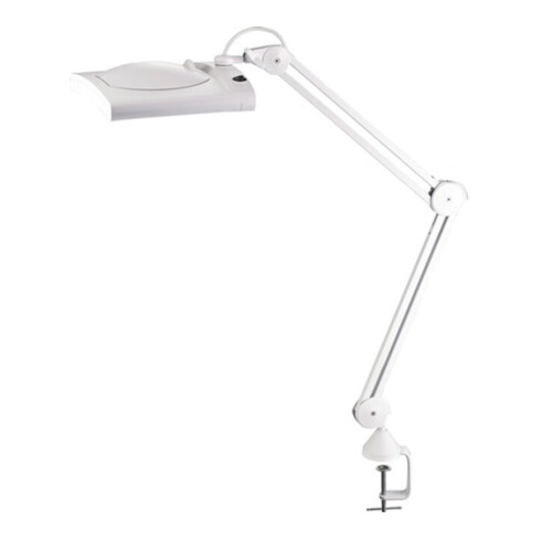 LED loeplampen 190,5mm (7,5 inch) w. Omslag, vierkante kop wit w. Tabel klem