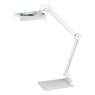LED-Lupenleuchten 190,5mm (7,5 Zoll) m. Abdeckung,eckiger Kopf weiß m. Standfuß LED-Lupenleuchten 190,5mm (7,5 Zoll) m. Abdeckung,eckiger Kopf weiß m. Standfuß