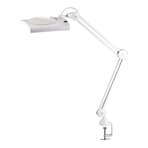 LED-Lupenleuchten 190,5mm (7,5 Zoll) m. Abdeckung,eckiger Kopf weiß m. Tischklem