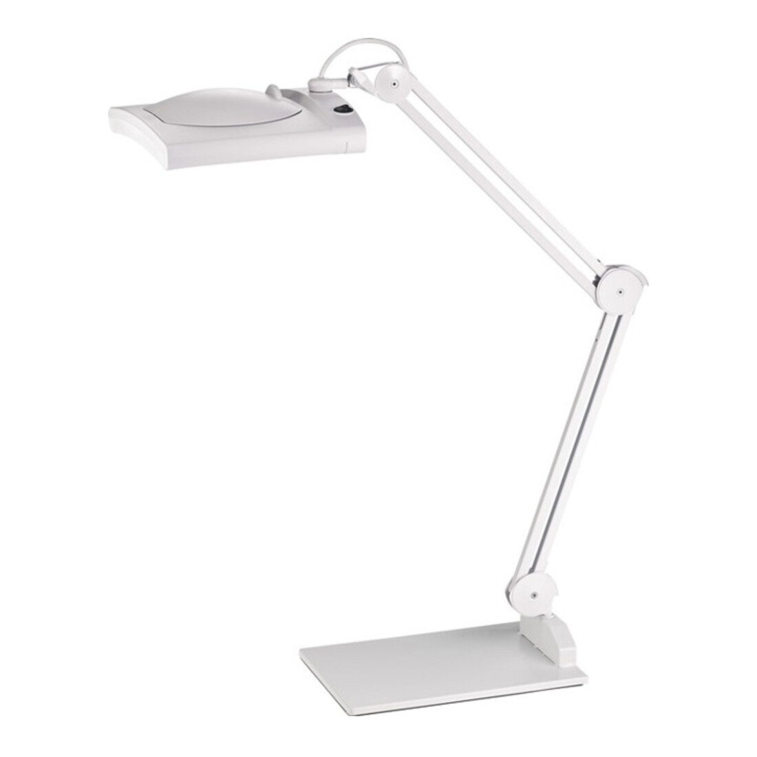 LED-Lupenleuchten 190,5mm (7,5 Zoll) m. Abdeckung,eckiger Kopf weiß m. Tischklem
