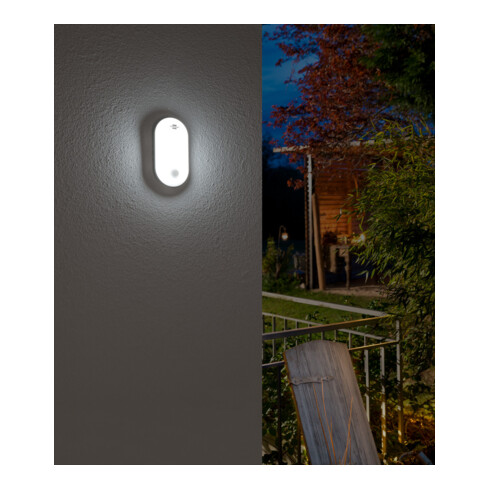 LED Ovalleuchte OL 1650 P mit Infrarot-Bewegungsmelder 1680lm, weiss, IP54