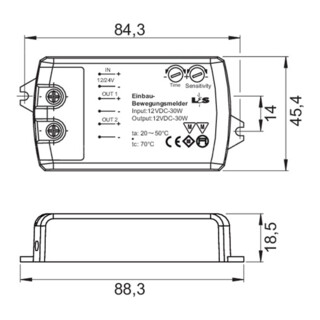 LED Sen.Microwave 12 V (24 V) 36 W (72 W) weiß L&S