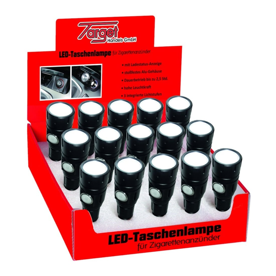 LED-Taschenlampe aufladbar, 12 V