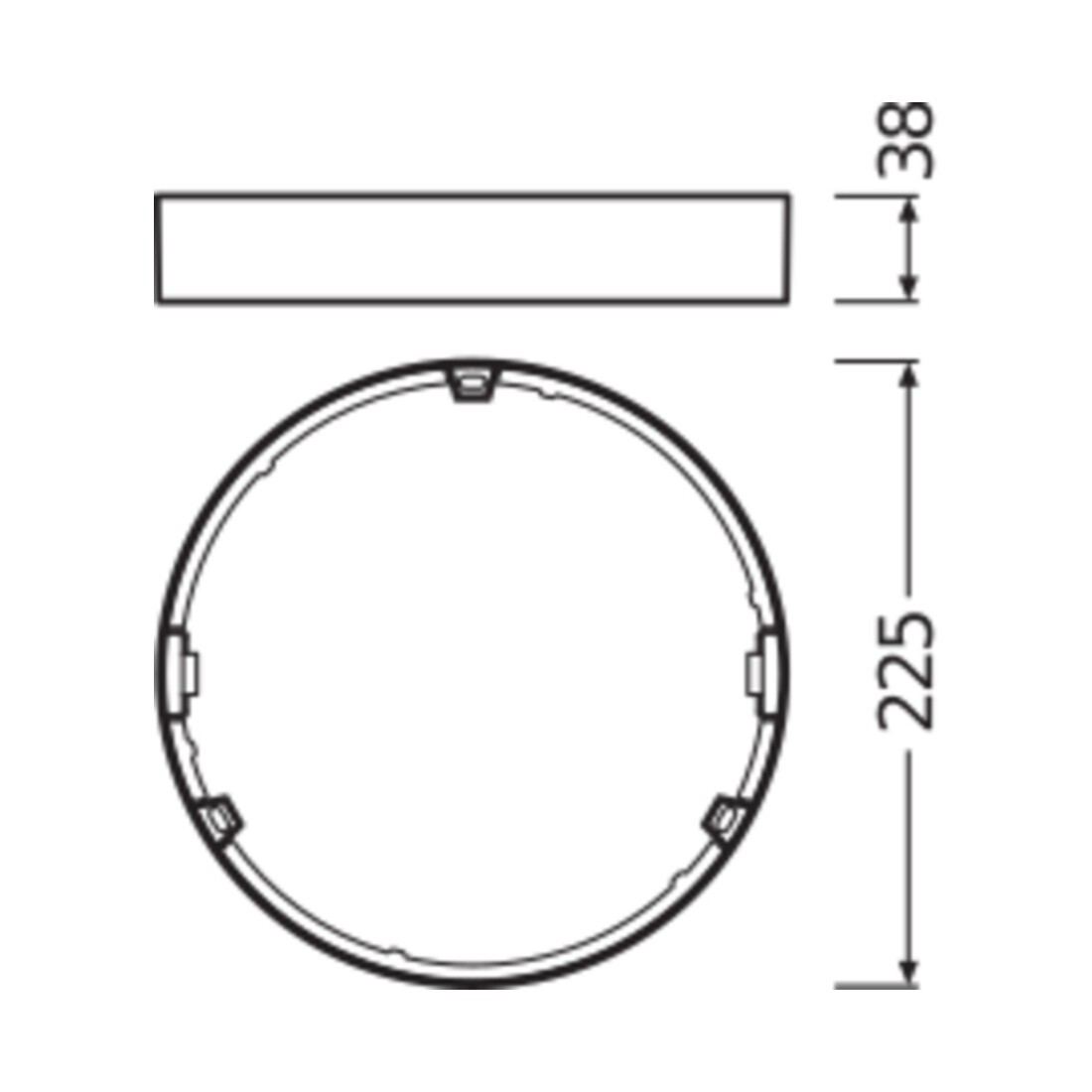 LEDVANCE Cadre d’encastrement DL SLIMFRAME DN210WT