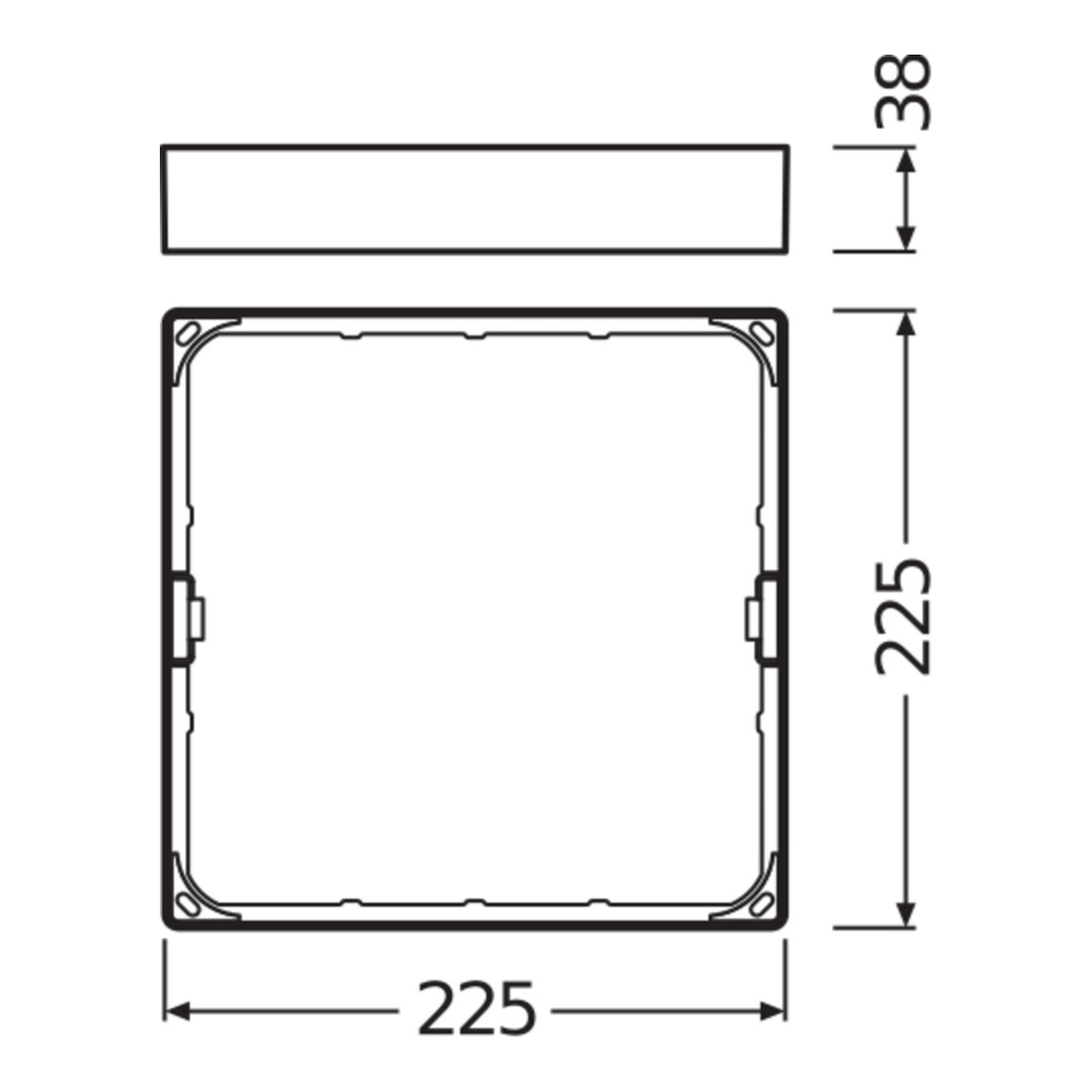 LEDVANCE Cadre d'encastrement DL SLIMFRAME SQ210WT